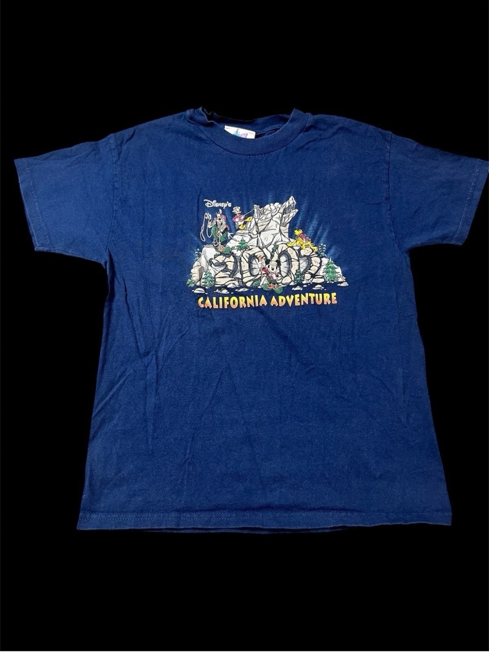 Vintage 2002 Y2K Disneyland California Adventure Disney Navy Kids Shirt